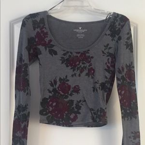 American eagle long sleeve crop top